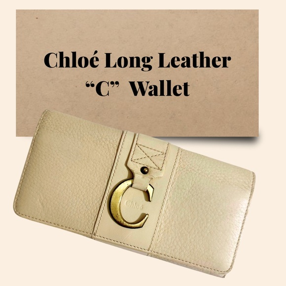 Chloe Handbags - Chloé Beige Leather Long Wallet with Gold C